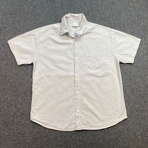 Cotton Connection Shirt Sz S Mens Gray Skater Fish Embroidered Pocket Button Up